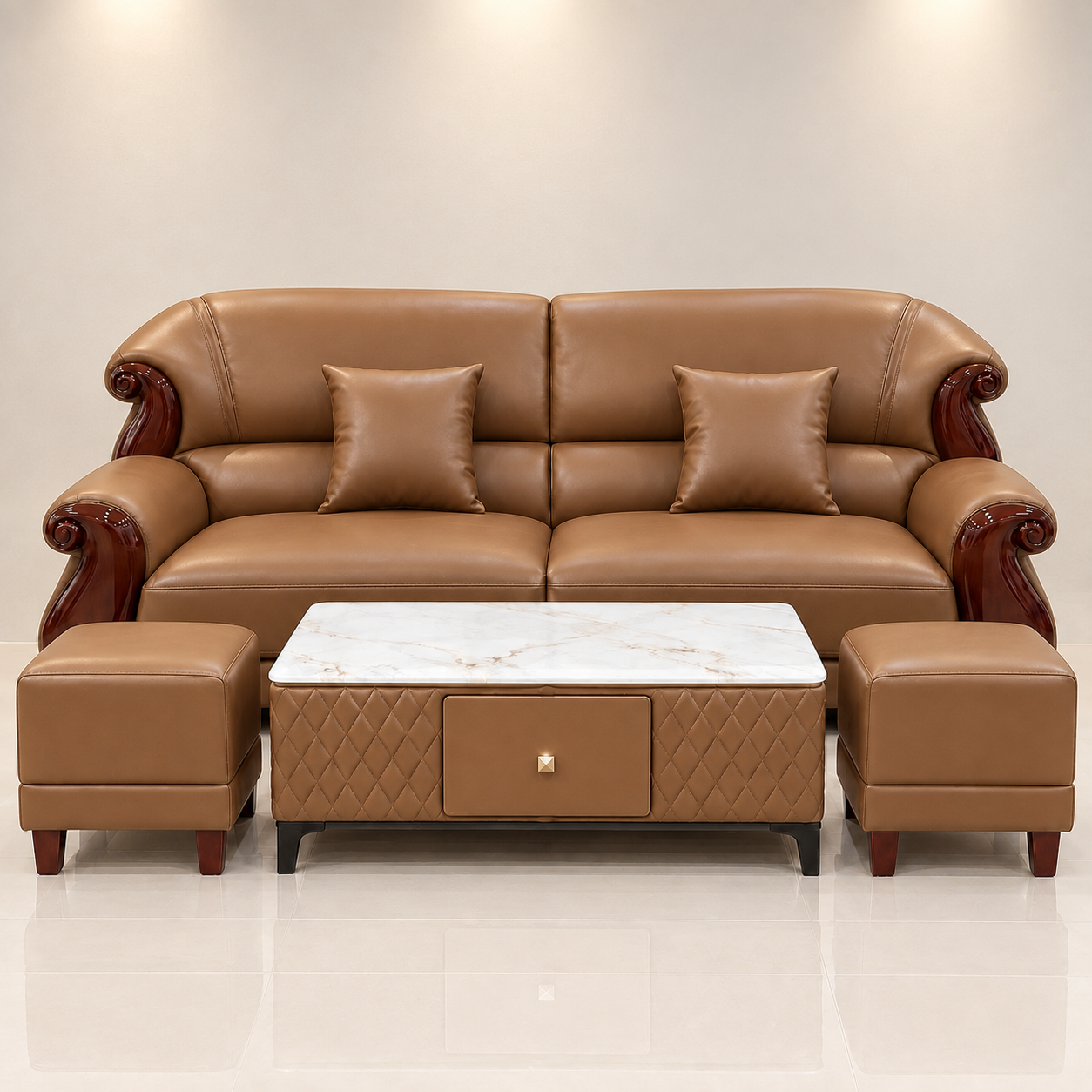 BỘ SOFA CAO CẤP THỜI THƯỢNG SANG TRỌNG -QUÝ TỘC 2M4 +2 ĐÔN +2 GỐI+1 BÀN TRÀ- mã MH357 - Ảnh 15