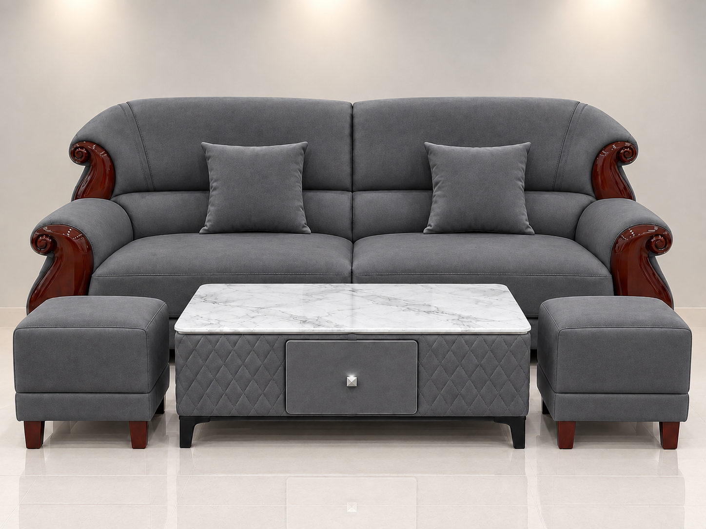 BỘ SOFA CAO CẤP THỜI THƯỢNG SANG TRỌNG -QUÝ TỘC 2M4 +2 ĐÔN +2 GỐI+1 BÀN TRÀ- mã MH357 - Ảnh 14