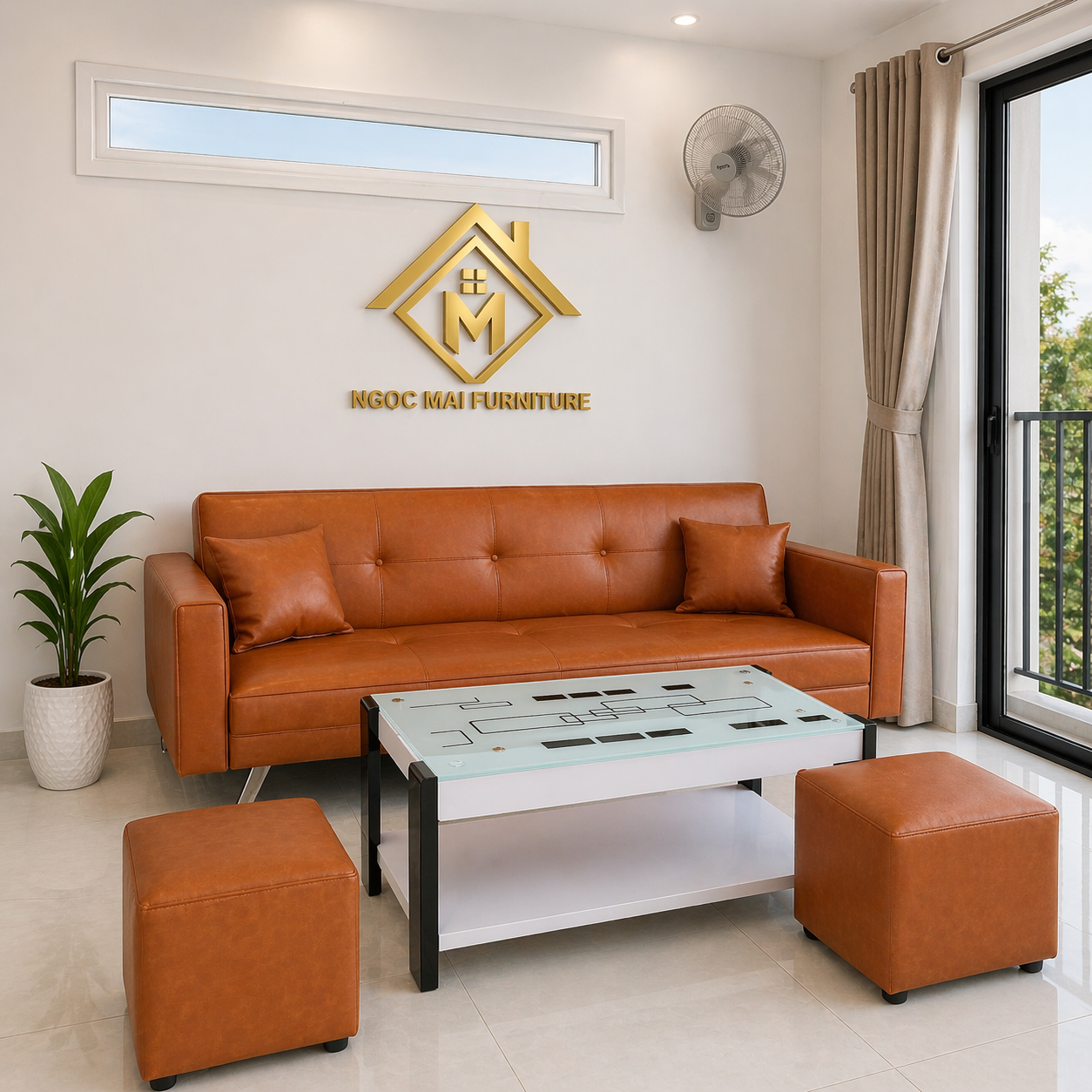 Bộ Sofa Phòng Khách 6 Món Dài 1m7 –decor salon,nail,nhà nhỏ gọn-mã MH354 - Ảnh 5