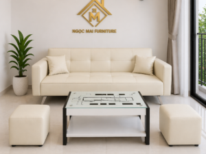Bộ Sofa Phòng Khách 6 Món Dài 1m7 –decor salon,nail,nhà nhỏ gọn-mã MH354