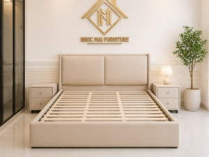 Gường Bọc Nệm 1m8x2m Khiết Kế Chữ Nhật Thanh Lich Giản Dị-mã MH345
