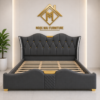 Giường Bọc nệm thiết kế caro sang trọng mẫu mới hiện đại 1m6x2m-Mã MH363