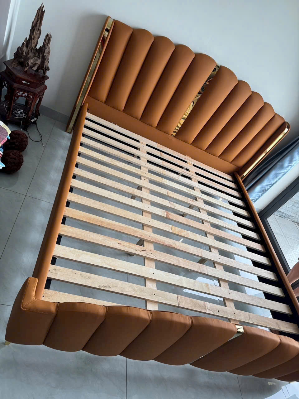 Gường Bọc Nệm 1m8x2m Thiết Kế Múi Viền Sang Trọng Đẹp Mắt-mã HM338 - Ảnh 7