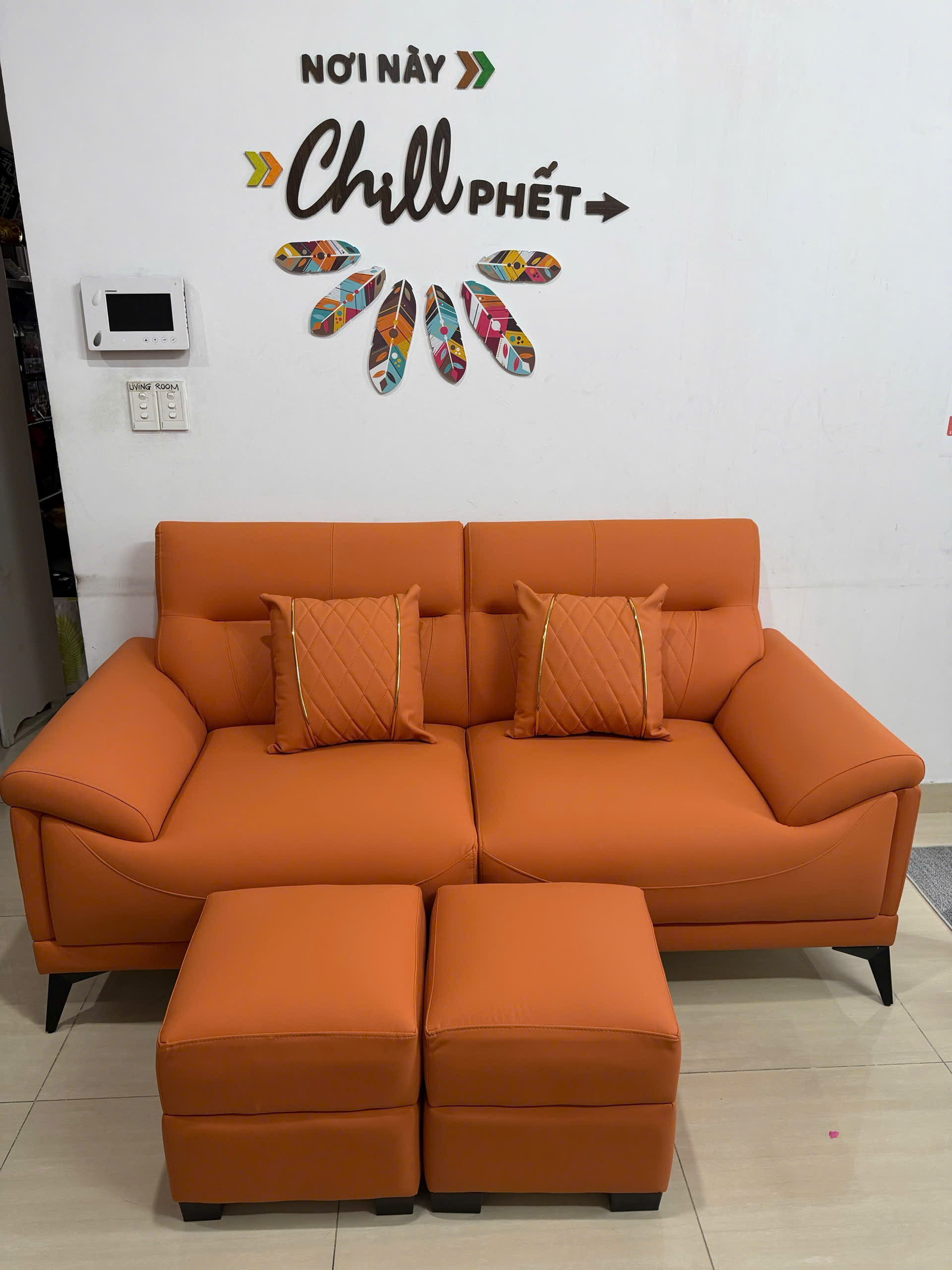 Sofa băng phòng khách 1m8 chân cao tựa lưng caro nổi bật ,mẫu sofa hiện đại,sang trọng, tiện lợi phù hợp nhà diện tích nhỏ hoặc chung cư(không bàn trà) – mã MH677 - Ảnh 5
