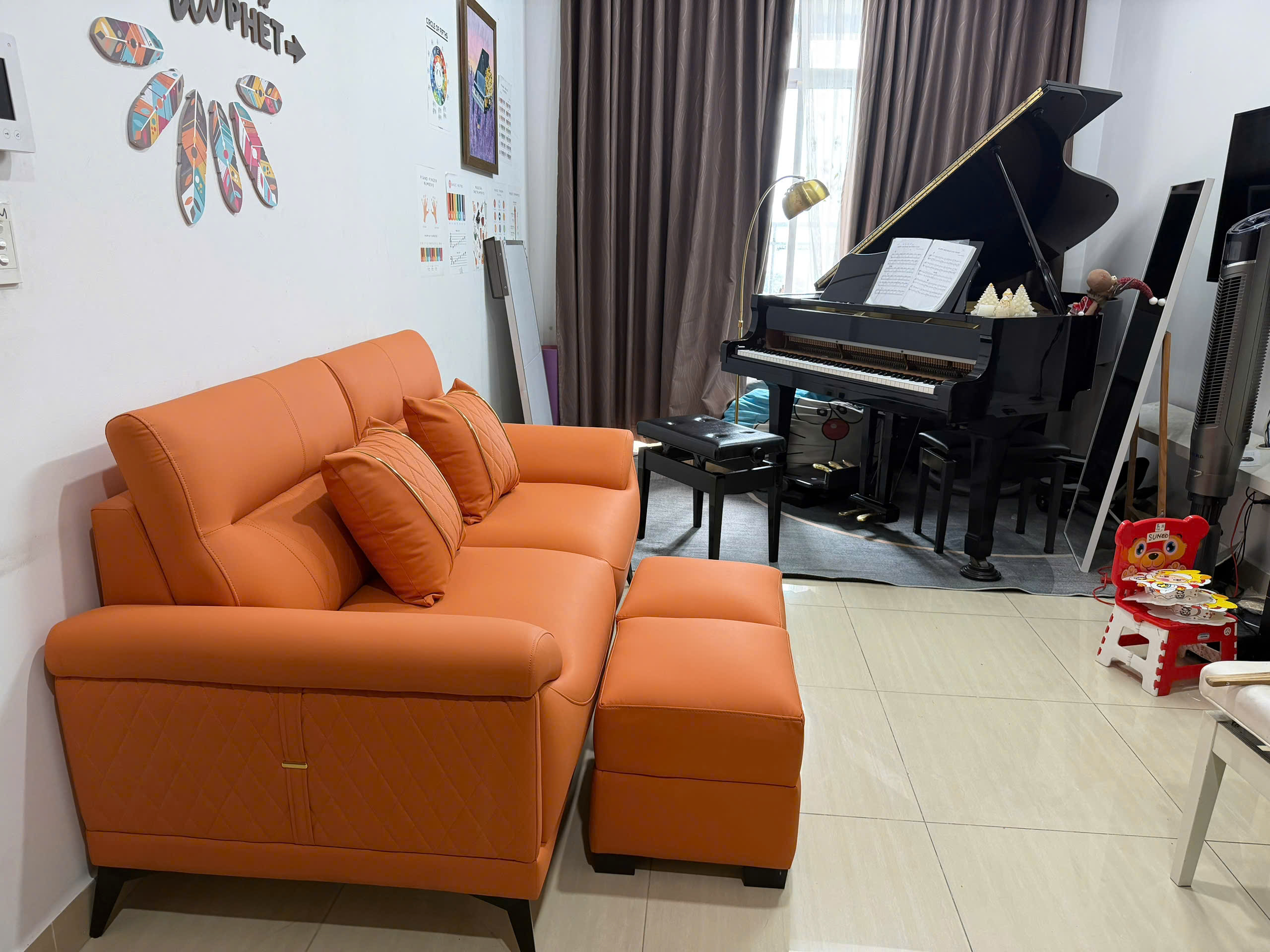 Sofa băng phòng khách 1m8 chân cao tựa lưng caro nổi bật ,mẫu sofa hiện đại,sang trọng, tiện lợi phù hợp nhà diện tích nhỏ hoặc chung cư(không bàn trà) – mã MH677 - Ảnh 7