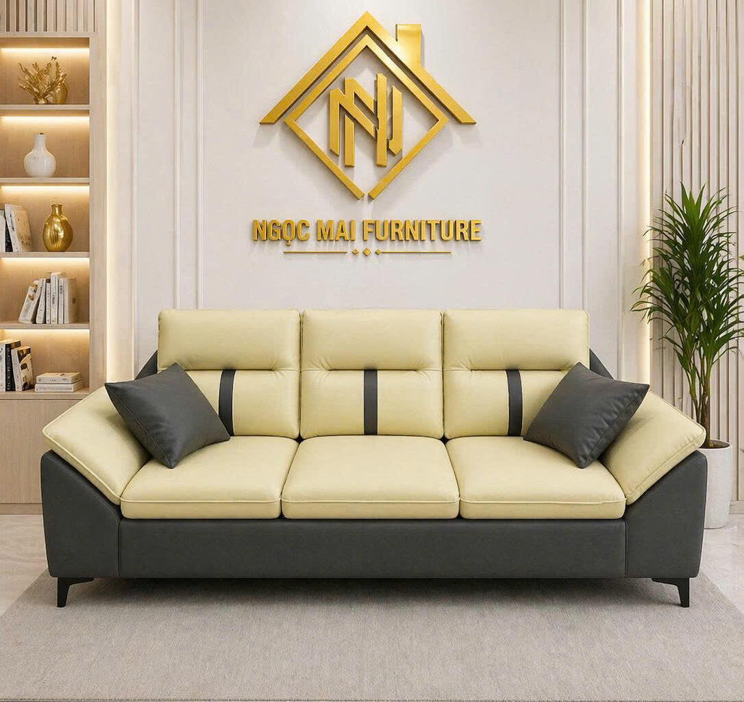 Sofa băng phòng khách 2m2 phối màu nổi bật ,mẫu sofa hiện đại,sang trọng, tiện lợi (không bàn trà) – mã MH676