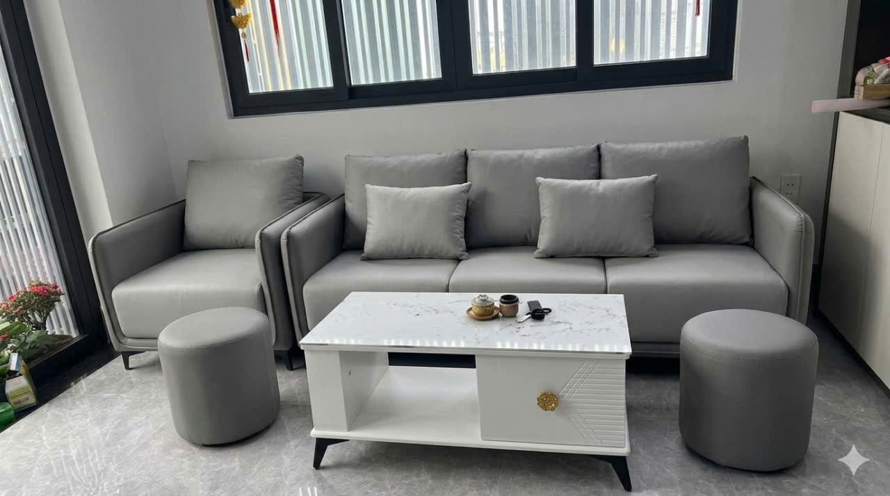 Bộ Sofa Da Cao Cấp 2m2 kèm ghế phụ và đôn siêu xinh– MH691 - Ảnh 6