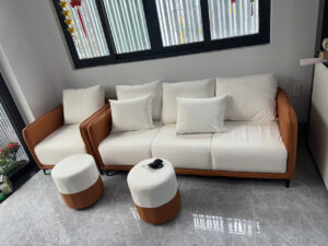 Bộ Sofa Da Cao Cấp  2m2 kèm ghế phụ và đôn siêu xinh– MH691