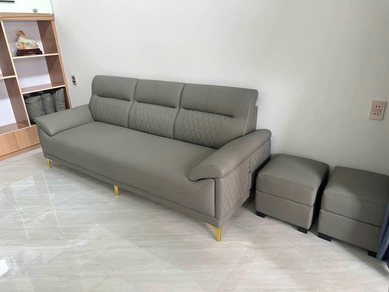 Bộ sofa caro phòng khách 2m2 chân cao hiệ đại-mã MH601 - Ảnh 4