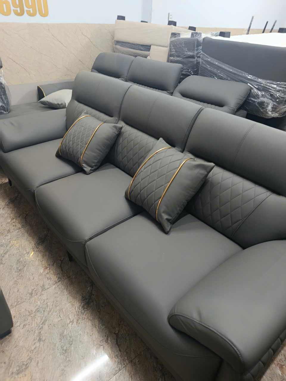 Bộ sofa caro phòng khách 2m2 chân cao hiệ đại-mã MH601 - Ảnh 5