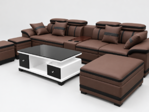 Bộ Sofa cao cấp Da Pu 3m thiết kế phối viền nổi bật ,đep mắt,sang trọng – HM683