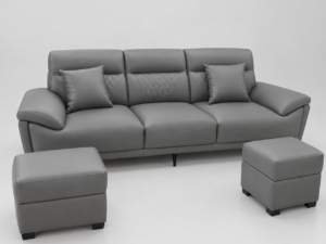 Bộ Sofa Da Cao Cấp 2m2 chân cao tựa lưng caro tiện lợi (không bàn trà) – MH671