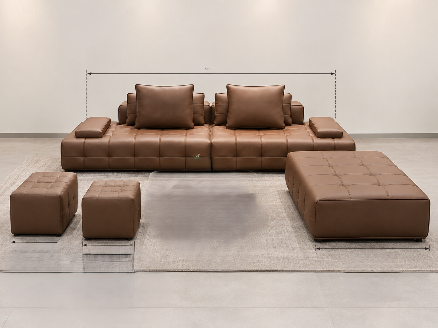 Sofa Da Cao Cấp da pu 2m2 kèm 2 đôn nhỏ và 1 đôn lớn siêu rộng,mẫu sofa hiện đại,sang trọng, tiện lợi (không bàn trà) – mã MH675 - Ảnh 5
