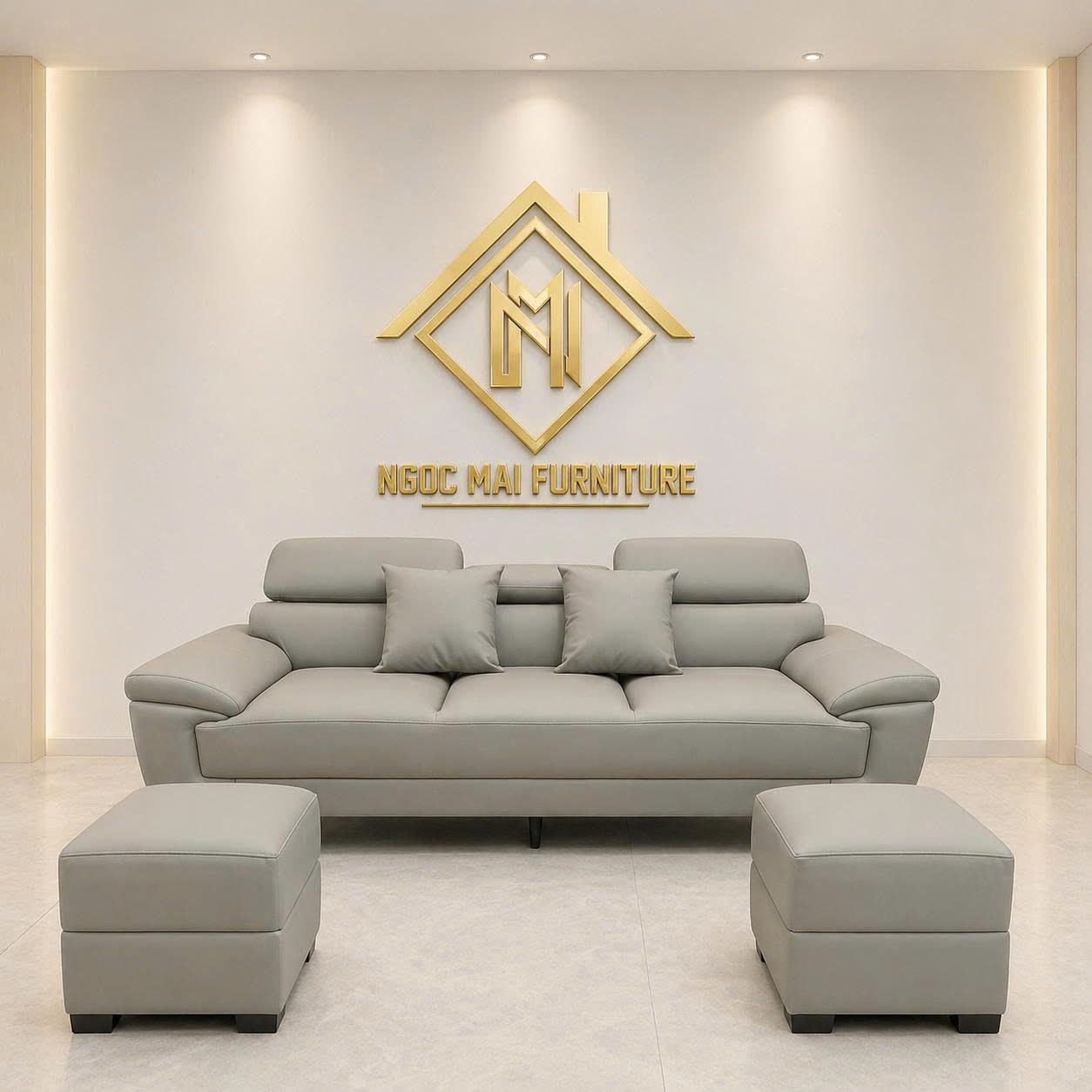 Sofa Da Cao Cấp da pu 2m2 kèm 2 đôn sang trọng, tiện lợi (không bàn trà) –MH674 - Ảnh 4